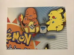 P02 of 6 Charmander and Pikachu Painting Pokemon Topps Series 3 Puzzle Card NM - Image 1