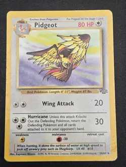 Pidgeot Jungle 24/64 Rare Unlimited Regular WOTC Pokemon Card - Image 1