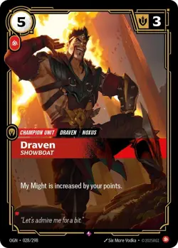Draven - Showboat Rare Origins 028/298 NM MTG - Image 1