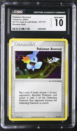 Pokemon Reversal 2004 EX F Red & L Green 97/112 Reverse Holo CGC Gem Mint 10 - Image 1