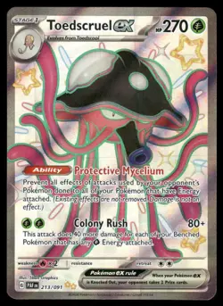 Pokemon Cards Toedscruel ex 213/091 Paldean Fates Shiny Ultra Rare NM - Image 1