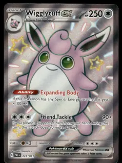 Pokemon Cards Wigglytuff ex 222/091 Paldean Fates Shiny Ultra Rare NM - Image 1