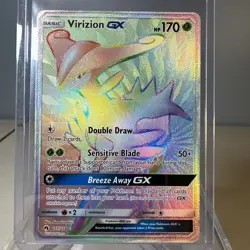 Pokemon Virizion GX 217/214 SM Lost Thunder Rainbow Secret Rare NM Card TCG - Image 1