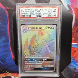 2018 POKEMON SM BLACK STAR PROMO #SM156 FULL ART/DRAGONITE GX PSA 10 - Image 1