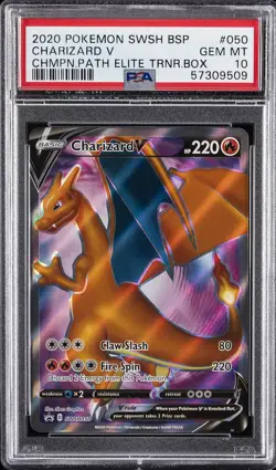 2020 POKEMON SWSH BLACK STAR PROMO #050 CHARIZARD V PSA 10 - Image 1