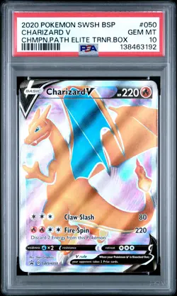2020 POKEMON SWSH BLACK STAR PROMO #050 CHARIZARD V PSA 10 - Image 1
