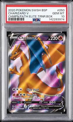 2020 POKEMON SWSH BLACK STAR PROMO #050 CHARIZARD V PSA 10 - Image 1
