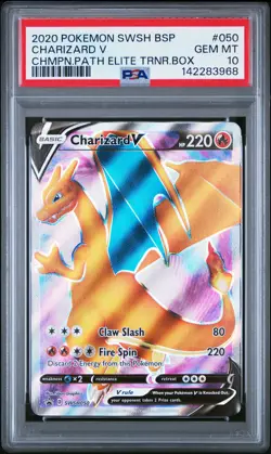 2020 POKEMON SWSH BLACK STAR PROMO #050 CHARIZARD V PSA 10 - Image 1