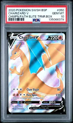 2020 POKEMON SWSH BLACK STAR PROMO #050 CHARIZARD V PSA 10 - Image 1
