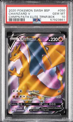 2020 POKEMON SWSH BLACK STAR PROMO #050 CHARIZARD V PSA 10 - Image 1