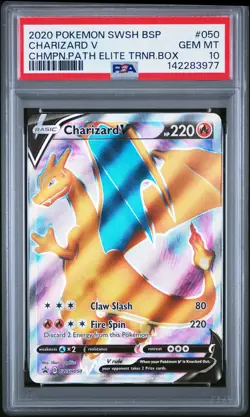 2020 POKEMON SWSH BLACK STAR PROMO #050 CHARIZARD V PSA 10 - Image 1