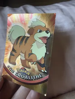 1999 Topps TV Animation - Growlithe #58- Foil - Black Logo- Vintage Pokemon - Image 3