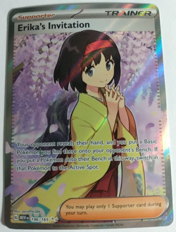 Erikas Invitation 196/165 Rare 151 Trainer Supporter Full Art Holo Pokemon TCG - Image 1
