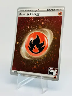 Play! Pokemon Stamped Promo - 151 Holo Fire Energy Cosmo Foil WITH SWIRL! - NM - Image 1