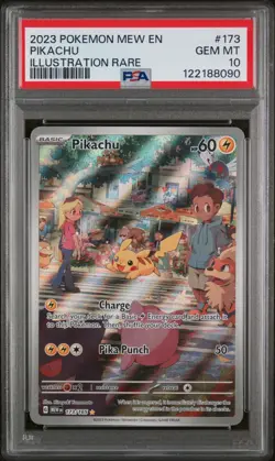 PIKACHU 2023 POKEMON MEW EN-151 ILLUSTRATION RARE FA #173 PSA 10 - Image 3