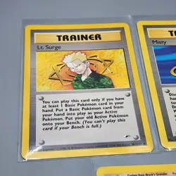 Pokemon Gym Challenge & Heroes Card Lot Koga, Lt.Surge, Misty + Brock's 2x RARE - Image 2