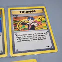 Pokemon Gym Challenge & Heroes Card Lot Koga, Lt.Surge, Misty + Brock's 2x RARE - Image 4