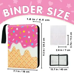 Cute Ice Cream Cake Card Binder for Girls, 400 Pocket Card Album Gifts, Ice C... - Image 2
