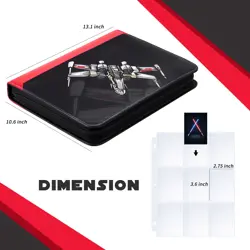 9 Pocket Trading Card Binder, PU Leather Storage Zip Album with 900 Slots Cle... - Image 3