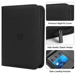 Card Binder 4 Pocket with Zipper, 288 Pockets Trading Card Holder Book, Premi... - Image 2