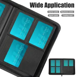Card Binder 4 Pocket with Zipper, 288 Pockets Trading Card Holder Book, Premi... - Image 5