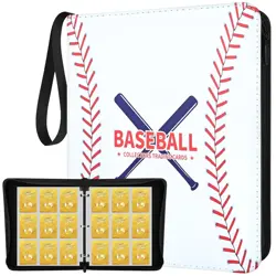 9 Pockets Trading Card Binder with 900 Double-Sided Pockets, PU Zipper Top Lo... - Image 1