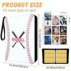 9 Pockets Trading Card Binder with 900 Double-Sided Pockets, PU Zipper Top Lo... - Image 2