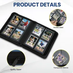 Top Loader Card Binder 4 Pocket with Sleeves Holds 112 Top Loaders Storage, T... - Image 3