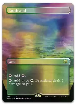 Brushland (Borderless) #298 (Foil) (NM) Brothers' War BRO Magic MTG - Image 1