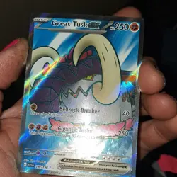Pokemon Great Tusk EX Holo Ultra Rare Card 230/198 Scarlet & Violet Base Set - Image 3