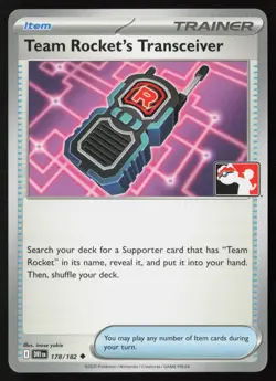 Pokemon Team Rocket's Transceiver 178/182 Prize Pack Series 8 Non-Holo Promo NM - Image 1