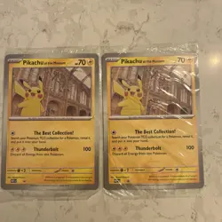 x2 Pikachu At The Museum Pokemon Card Oversize - Natural History Museum - Image 1