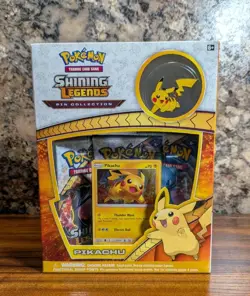 Pokemon TCG Shining Legends Pikachu Pin Collection New Factory Sealed SM76 2017 - Image 1