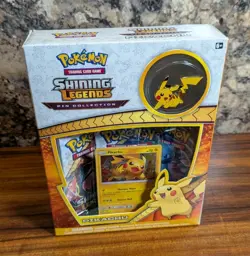 Pokemon TCG Shining Legends Pikachu Pin Collection New Factory Sealed SM76 2017 - Image 2