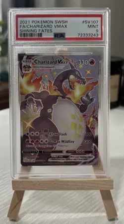 Pokemon 2021 Charizard VMAX SV107/SV122 Shining Fates Shiny Holo PSA 9 - Image 1