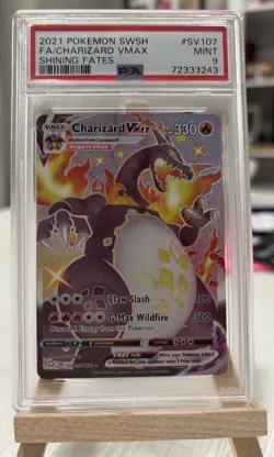 Pokemon 2021 Charizard VMAX SV107/SV122 Shining Fates Shiny Holo PSA 9 - Image 2