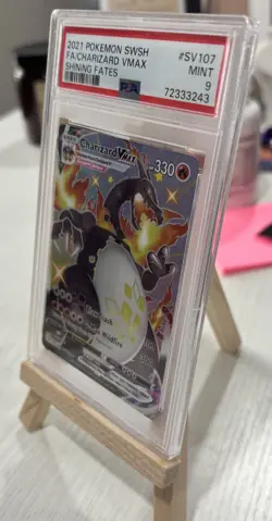 Pokemon 2021 Charizard VMAX SV107/SV122 Shining Fates Shiny Holo PSA 9 - Image 5