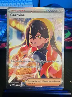 Pokemon Carmine 217/167 Sv06: Twilight Masquerade Full Art Holo Trainer SIR - Image 1