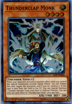 Thunderclap Monk SAST-EN026 Yu-Gi-Oh! 1st Edition Light Play - Image 1