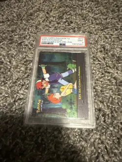 2000 TOPPS POKEMON TV ANIMATION SER 2 EPISODE CARDS ASH CATCHES A POKEMON PSA 9 - Image 1