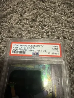 2000 TOPPS POKEMON TV ANIMATION SER 2 EPISODE CARDS ASH CATCHES A POKEMON PSA 9 - Image 2