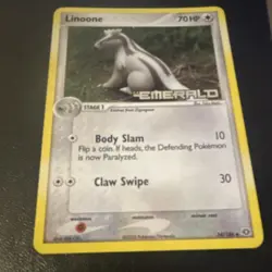 Pokemon Linoone EX Emerald 34/106 70 HP Stage 1 Uncommon Stamped Holo Card - Image 1