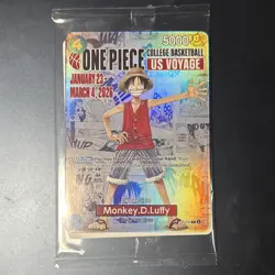 One Piece CCG US Voyage Promo Holo Character Card Monkey D Luffy - Image 1