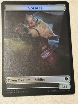 mtg foil token Soldier // Badger, 004//015, Dominaria United, unplayed - Image 2