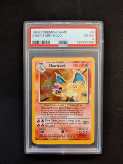 1999 Pokemon Game Charizard Holo Card 4/102 PSA 4 VG-EX Card - Image 1