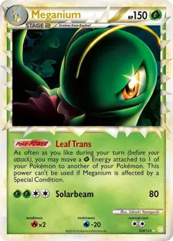 Meganium (Prime) 109/123 Heartgold & Soulsilver Holo Pokemon Card, Ultra-Rare - Image 1