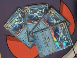 4x Pokemon TCG Vaporeon 022/131 Prismatic Evolutions Holo PLAYSET - Image 1