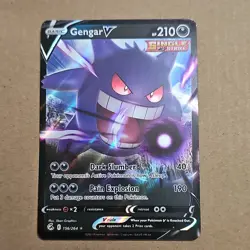 Pokemon TCG Gengar V Ultra Rare Single Strike Holo Fusion Strike 156/264 English - Image 1