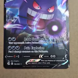 Pokemon TCG Gengar V Ultra Rare Single Strike Holo Fusion Strike 156/264 English - Image 2