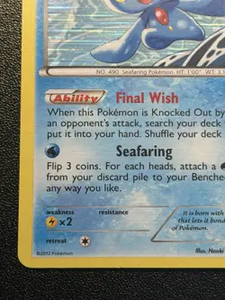 2013 Pokemon Plasma Storm Manaphy 34/135 Holo Rare - Image 5